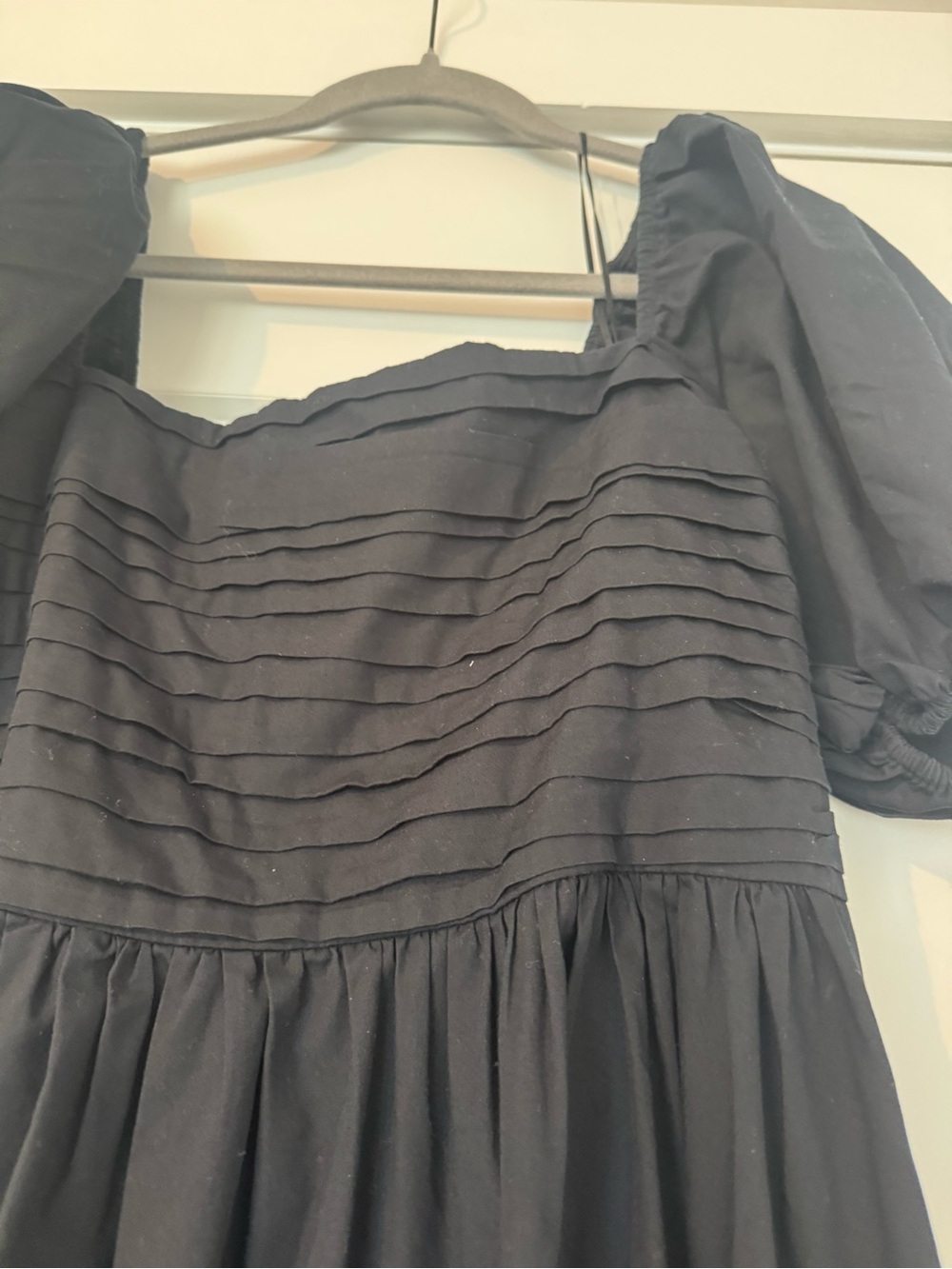 Abercrombie & Fitch Black Puff Sleeve Midi Dress - Picture 3 of 6
